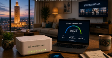 Internet Très Haut Débit au Maroc en 2026 avec la Fibre Optique : connexion rapide, streaming 4K, télétravail, gaming et maison connectée.