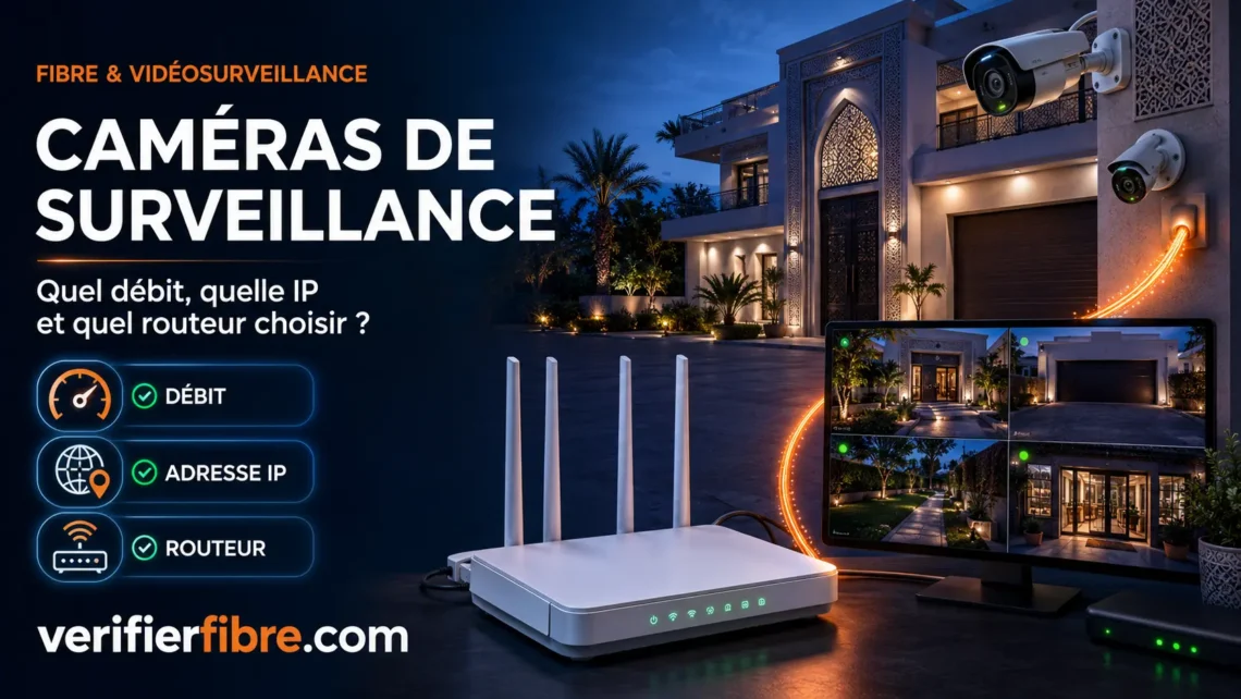 Fibre pour caméras de surveillance au Maroc avec choix du débit, adresse IP et routeur