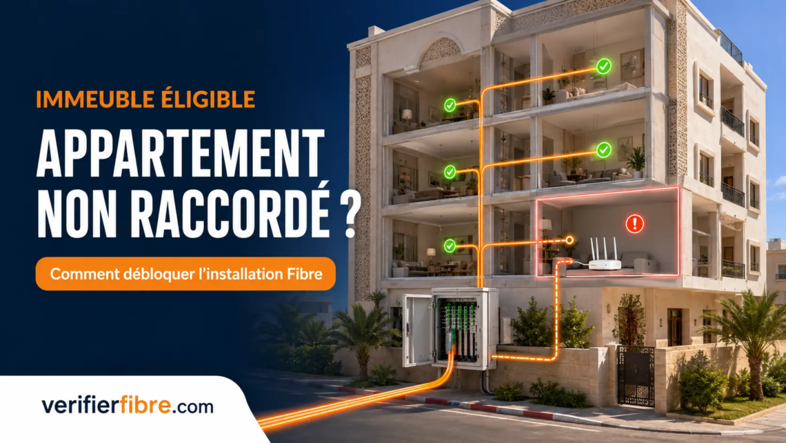 Immeuble éligible mais appartement non raccordé à la Fibre Optique au Maroc