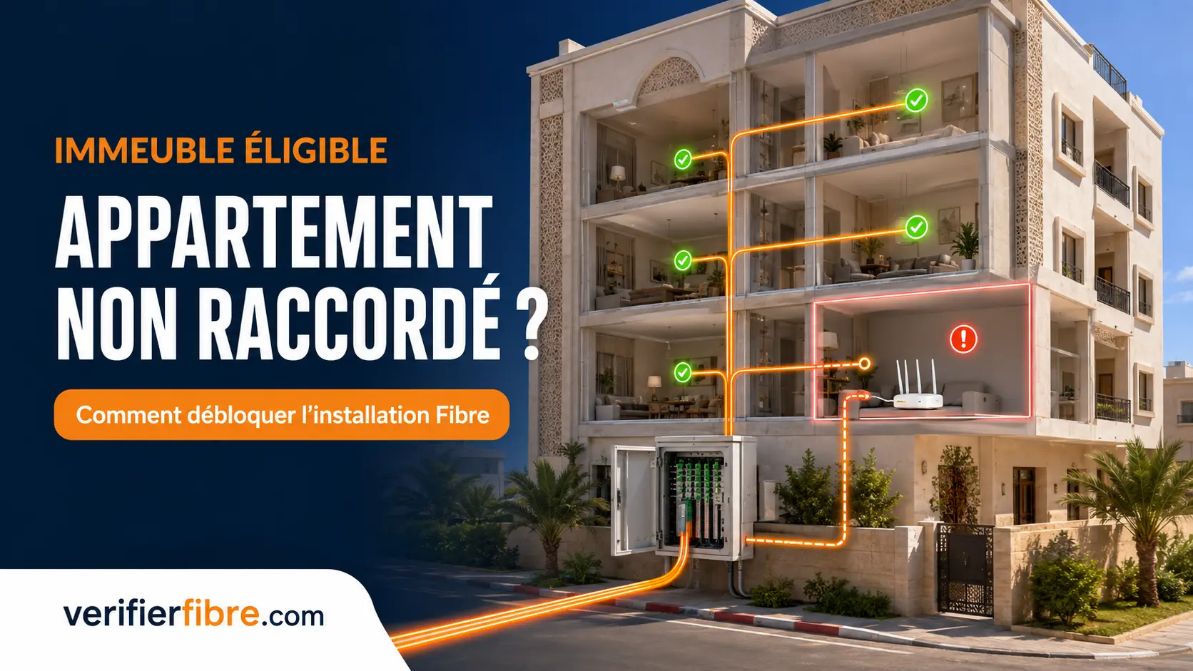 Immeuble éligible mais appartement non raccordé à la Fibre Optique au Maroc